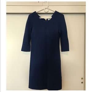 3/4 Sleeve Blue Shift Dress from Anthropologie
